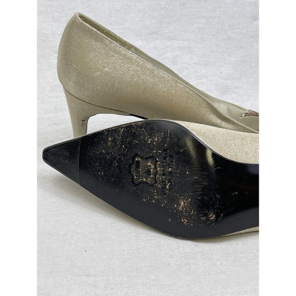 Women's Stuart Wietzman Cream Heels Size 7 - Picture 6 of 8